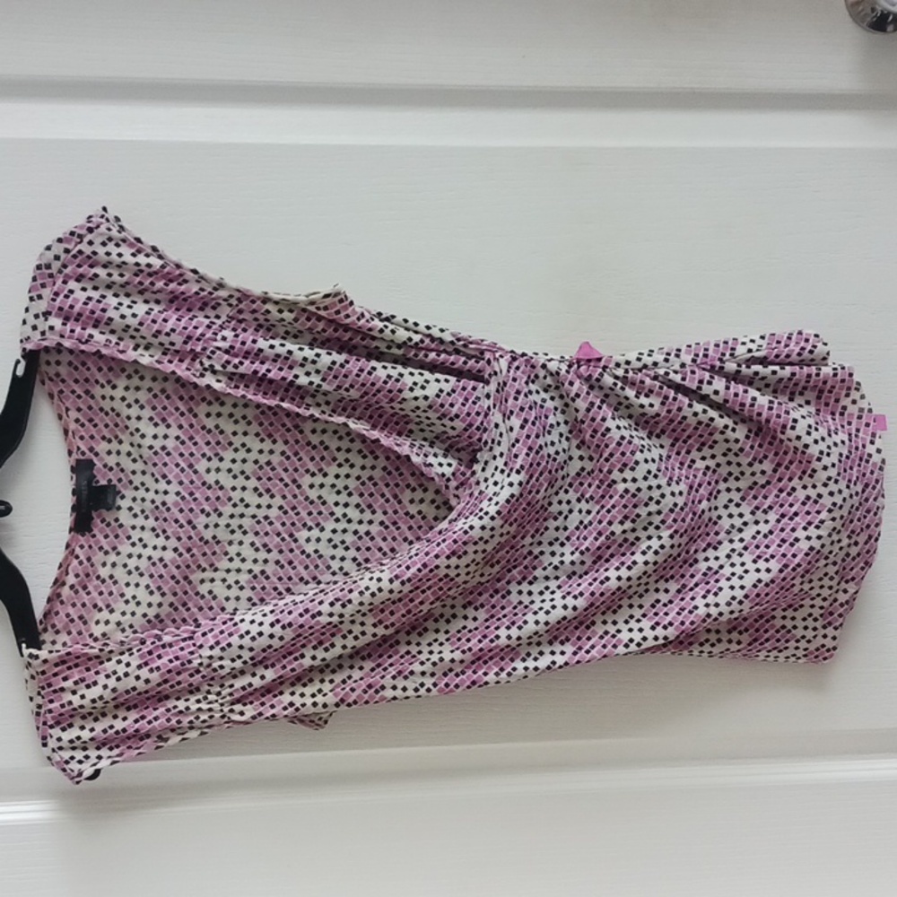 Express VTG Top Blouse Soft Metallic Purple w Ribbon Tie Sz. M